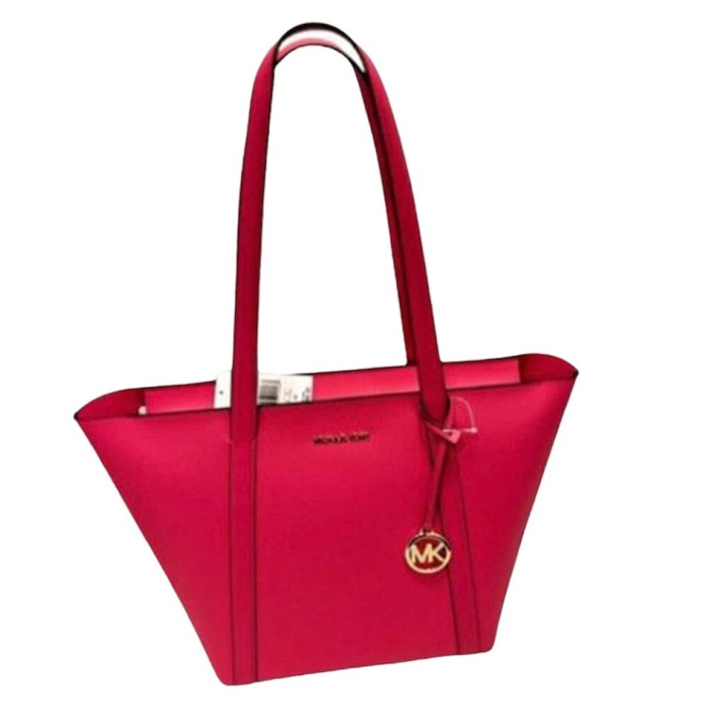 Michael Kors Pratt Large Top Zip Shoulder Bag Electric Pink